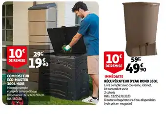Auchan Récupérateur d'eau rond 350 L offre