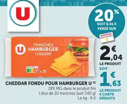 Bi1 U Tranches Hamburger Cheddar offre