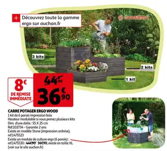Auchan Carre potager ergo wood offre