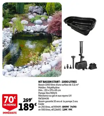 Auchan Kit bassin start -1000 litres offre