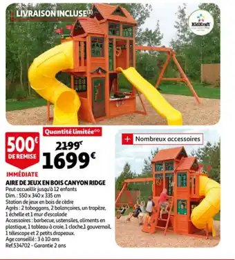 Auchan Aire de jeux de bois canyon ridge offre