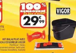 La Foir'Fouille VIGOR Kit balai plat avec seau essoreur offre