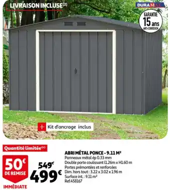 Auchan Abri Métal Ponce - 9.11 M² offre