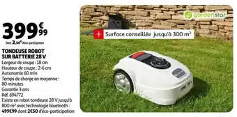 Auchan Tondeuse Robot Sur Batterie 28 V offre