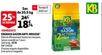 Auchan Engrais Gazon Anti-Mousse offre