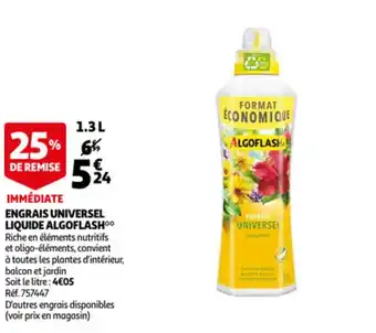 Auchan Engrais Universel Liquide Algoflash offre