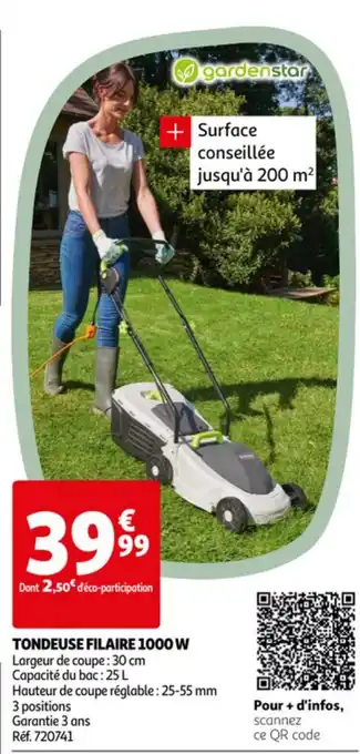 Auchan Tondeuse Filaire 1000 W offre