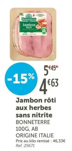 L'Eau Vive BONNETERRE Jambon rôti offre