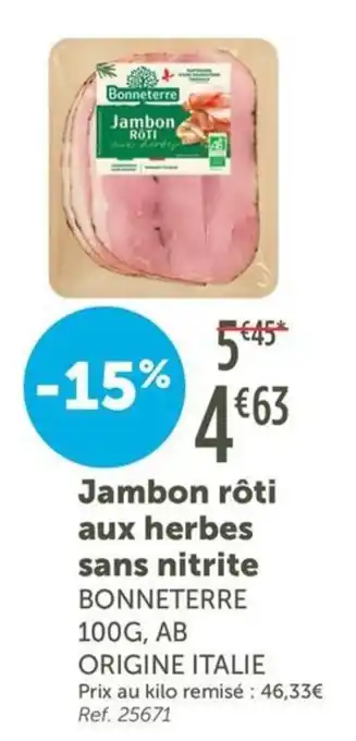 BONNETERRE Jambon rôti