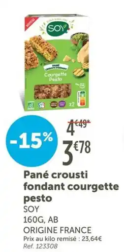 L'Eau Vive SOY Pané crousti fondant courgette pesto offre