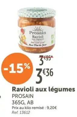 L'Eau Vive PROSAIN Ravioli aux légumes offre