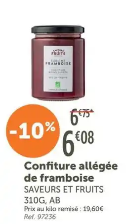 L'Eau Vive SAVEURS ET FRUITS Confiture allégée de framboise offre