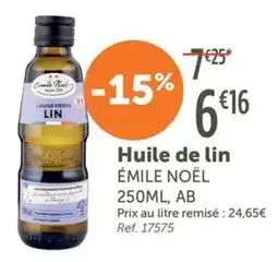 L'Eau Vive ÉMILE NOËL Huile de lin offre