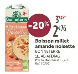 L'Eau Vive BONNETERRE Boisson millet amande noisette offre