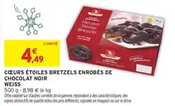 Intermarché Hyper WEISS Cœurs étoiles bretzels enrobés de chocolat noir offre