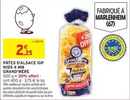 Intermarché Hyper Grand Mère Pâtes d'Alsace IGP offre