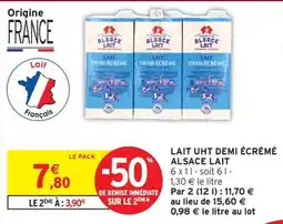 Intermarché Hyper ALSACE LAIT LAIT UHT DEMI ÉCRÉMÉ offre
