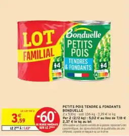 Intermarché Bonduelle Petits Pois Tendres & Fondants offre