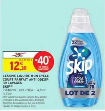 SKIP Lessive liquide mon cycle court parfait anti odeur