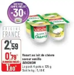 G20 SOIGNON Yaourt au lait de chèvre offre