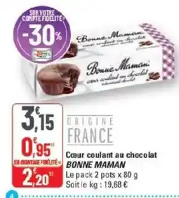 G20 BONNE MAMAN Cœur coulant au chocolat offre