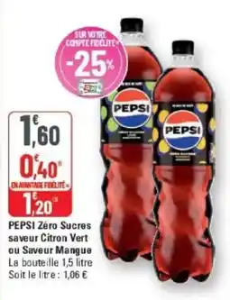 G20 PEPSI Zéro Sucres offre