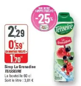 Teisseire Sirop La Grenadine