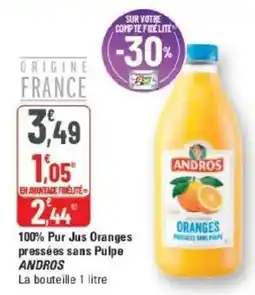 G20 ANDROS 100% Pur Jus Oranges offre
