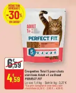 G20 Perfect Fit Croquettes Total 5 pour chats stérilisés Adult +1 au Bœuf offre