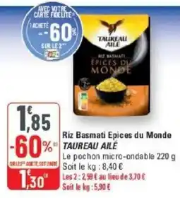 G20 TAUREAU AILÉ Riz Basmati Épices du Monde offre