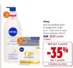 Colruyt NIVEA tous les produits pour le visage et le corps offre