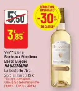 G20 HAUSSMANN Vin** blanc offre