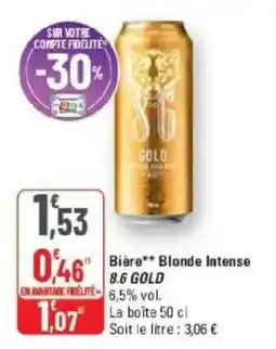 G20 8.6 GOLD Bière Blonde Intense offre