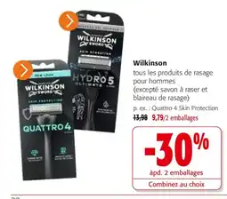 Colruyt Wilkinson produits de rasage pour hommes offre