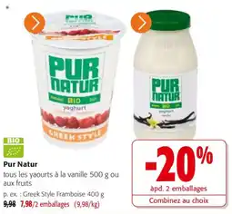 Colruyt Pur Natur yaourt offre