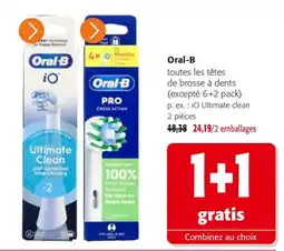 Colruyt Oral-B toutes les têtes de brosse à dents offre