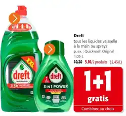 Colruyt Dreft tous les liquides vaisselle à la main ou sprays offre