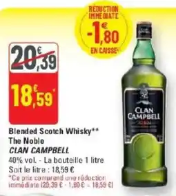 G20 CLAN CAMPBELL Blended Scotch Whisky offre