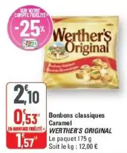 G20 Werther's Original Bonbons classiques Caramel offre