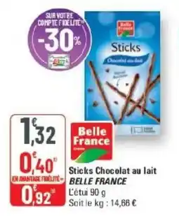 G20 Belle France Sticks Chocolat au lait offre