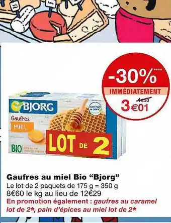 Monoprix Gaufres Au Miel Bio offre