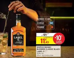 Intermarché Hyper Label 5 - scotch whisky blended classic black offre