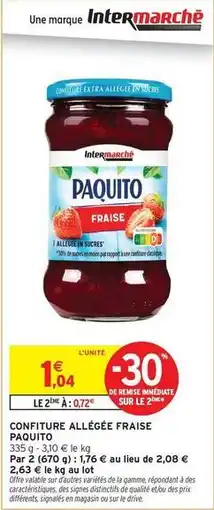 Intermarché Hyper Paquito - confiture allégée fraise offre