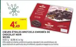 Intermarché Hyper Weiss - cœurs étoiles bretzels enrobés de chocolat noir offre