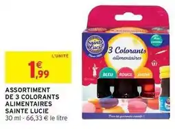 Intermarché Hyper Sainte lucie - assortiment de 3 colorants alimentaires offre