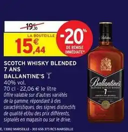 Intermarché Hyper Ballantine's - scotch whisky blended 7 ans offre