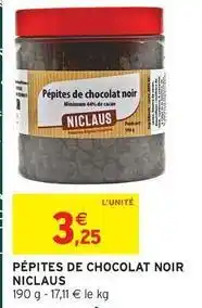 Intermarché Hyper Pepites de chocolat noir offre