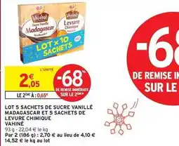 Intermarché Hyper Vahiné - lot 5 sachets de sucre vanillé madagascar et 5 sachets de levure chimique offre