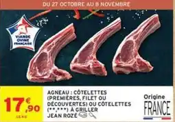 Intermarché Express Jean rosé - agneau: côtelettes (premières, filet ou découvertes) ou côtelettes à griller offre
