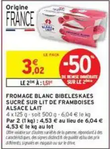 Intermarché Express Signal - fromage blanc bibeleskaes sucré sur lit de framboises offre